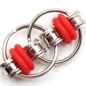 One red  bike chain fidget toy